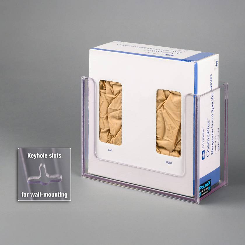 Poltex CHEMO1-W ChemoPlus™ Neoprene Hand Glove Box Holder - 1 Box Capacity, Wall Mount (Glove box not included.)