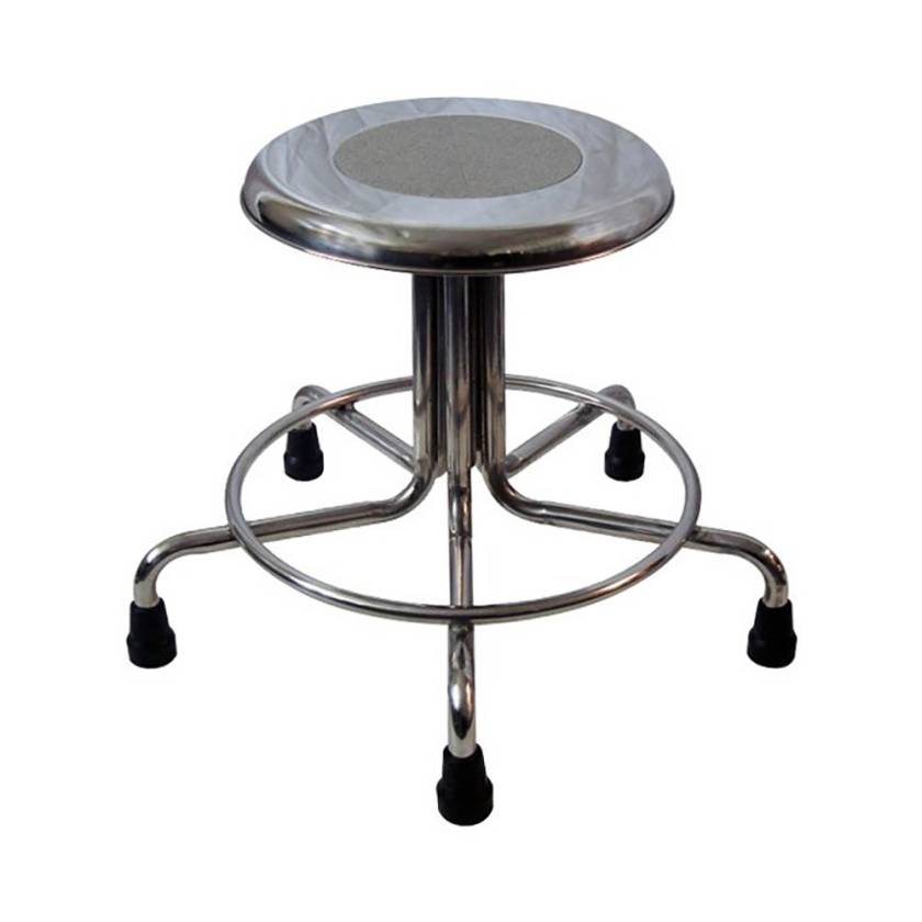 Creative Living Medical CHM8050-01 MRI Non-Magnetic Stainless Steel Stool with Rubber Tips - No Backrest - Height Adjustable 15" to 21"