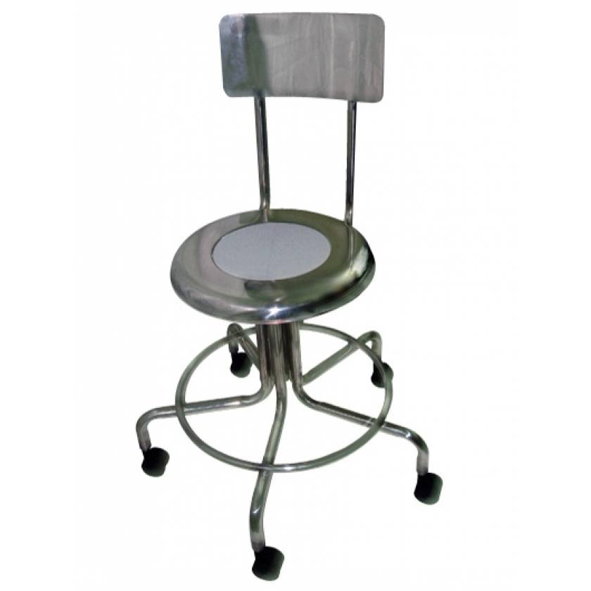 MRI Adjustable Height Stainless Steel Stool with Backrest 2