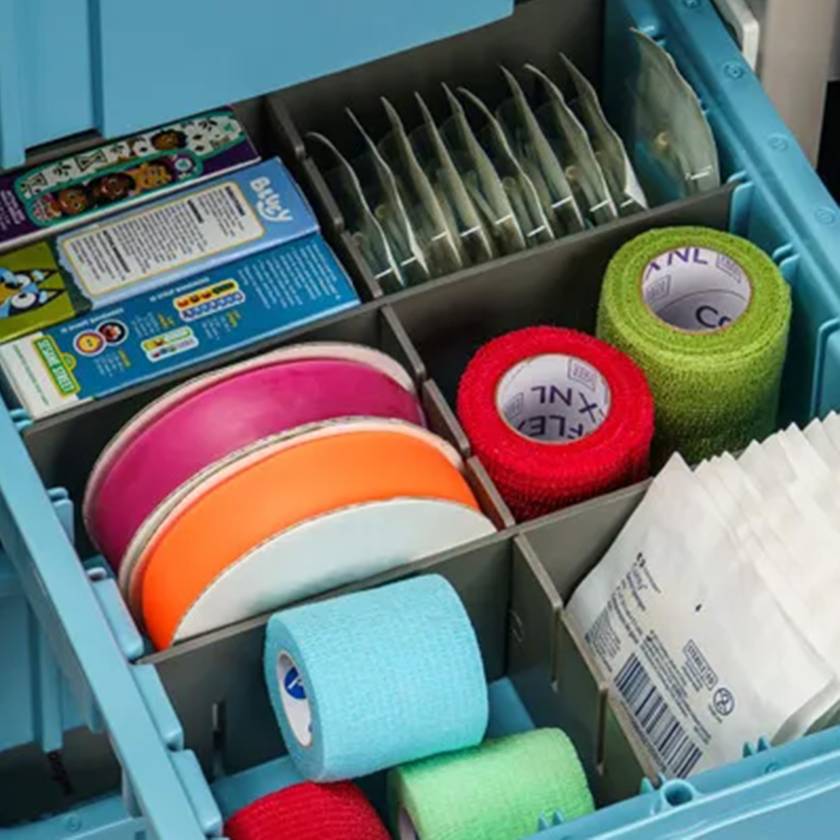 Clinton Replacement Divider Set for 3.50" Deep Medical Drawer Bin (The cart, supplies, and medical drawer bins shown in the photo are for demonstration purposes only and not included.)