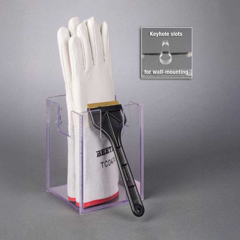 Poltex CRYOGLV-W Cryogenic Glove and Ice Scraper Holder - Wall Mount, with Cryo Gloves and Ice Scrapper (Cryo Gloves and Ice Scraper are not included.)