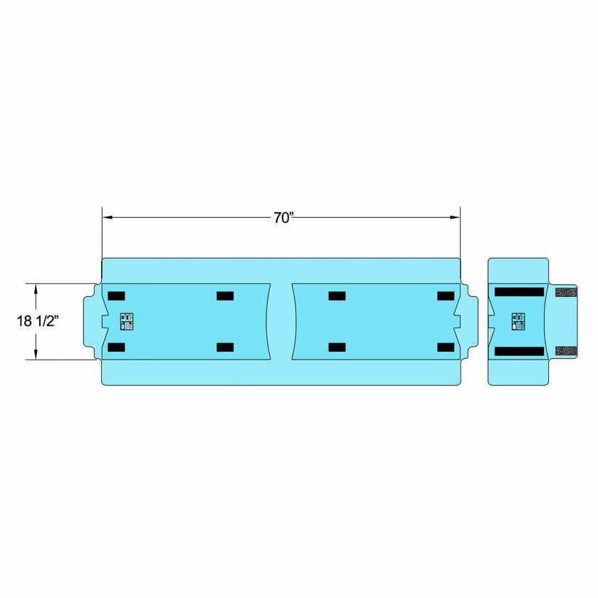 RadScan CT-TALV-02 Canon/Toshiba Aquilion CT Slicker Cover Set - Fits 18.5" W x 70" L Pad