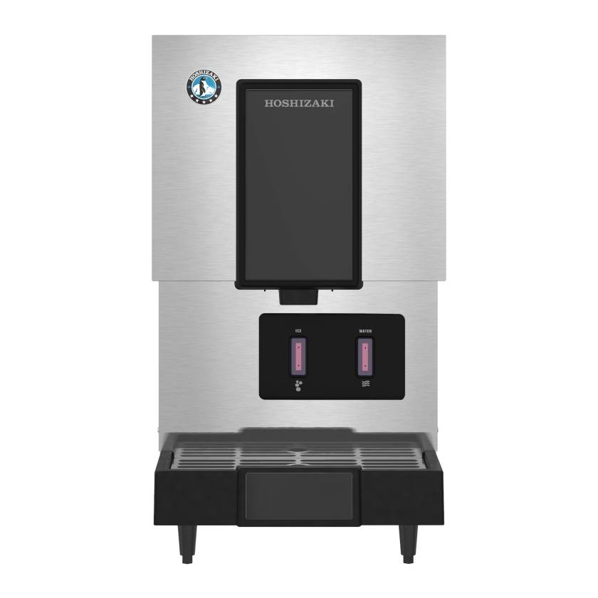 Hoshizaki DCM-271BAK-OS OptiServe™ Series Air-Cooled Countertop Mini Cubelet Ice and Water Dispenser with Built-In Storage Bin - Up to 286 lb/24-Hour Ice Production