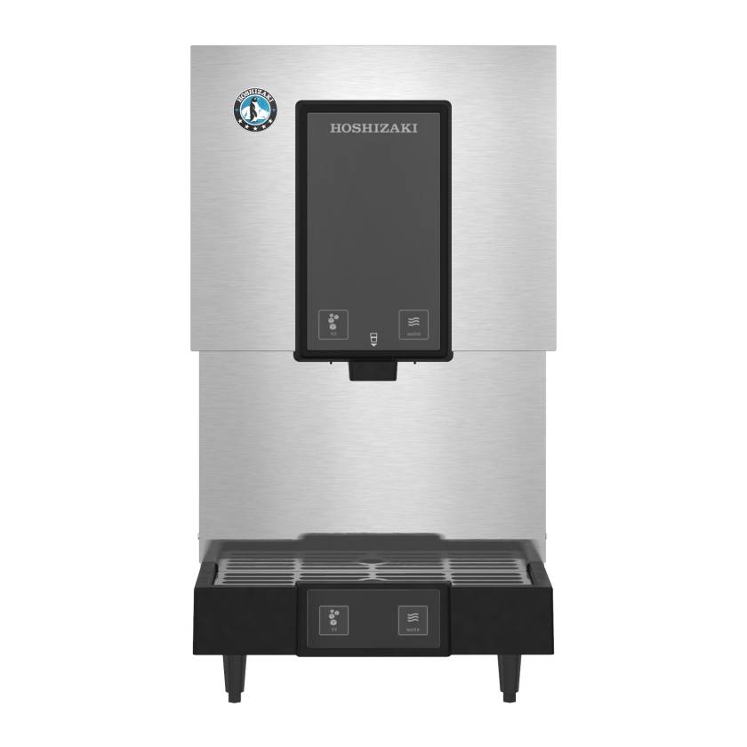 Hoshizaki DCM-271BAK Air-Cooled Countertop Mini Cubelet Ice and Water Dispenser with Built-In Storage Bin - Up to 286 lb/24-Hour Ice Production
