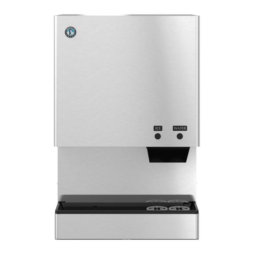 Hoshizaki DCM-300BAK Air-Cooled Countertop Mini Cubelet Ice and Water Dispenser with Built-In Storage Bin - Up to 343 lb/24-Hour Ice Production