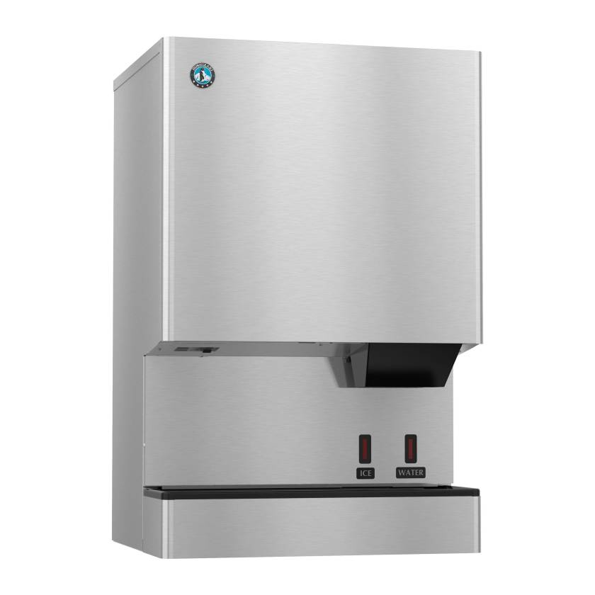 Hoshizaki DCM-500BWK-OS OptiServe™ Series Water-Cooled Countertop Small Cubelet Ice and Water Dispenser with Built-In Storage Bin - Up to 610 lb/24-Hour Ice Production