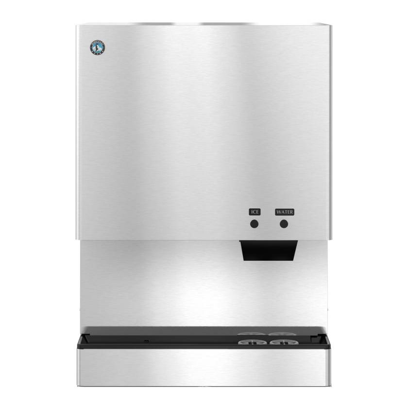 Hoshizaki DCM-700BAK Air-Cooled Countertop Small Cubelet Ice and Water Dispenser with Built-In Storage Bin - Up to 719 lb/24-Hour Ice Production