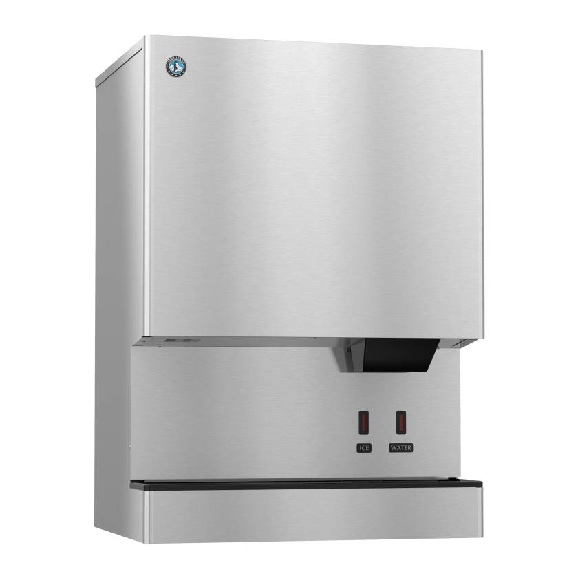 Hoshizaki DCM-751BWH-OS OptiServe™ Series Water-Cooled Countertop Small Cubelet Ice and Water Dispenser with Built-In Storage Bin - Up to 782 lb/24-Hour Ice Production