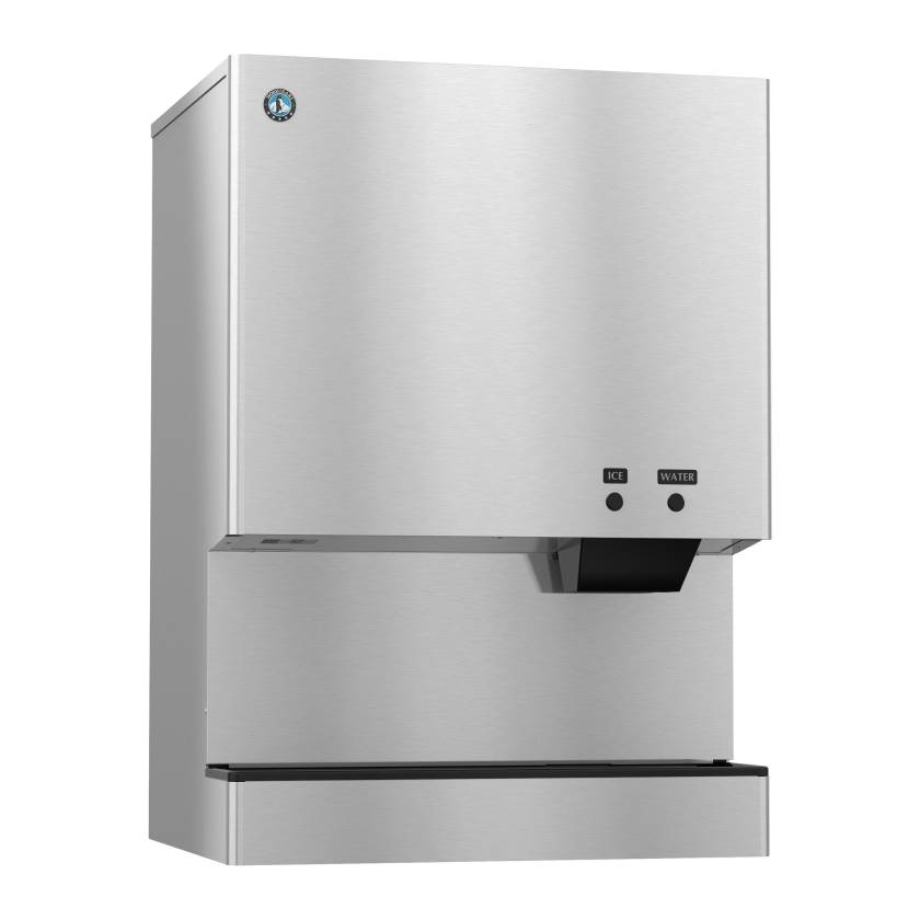 Hoshizaki DCM-751BWH Water-Cooled Countertop Small Cubelet Ice and Water Dispenser with Built-In Storage Bin - Up to 782 lb/24-Hour Ice Production