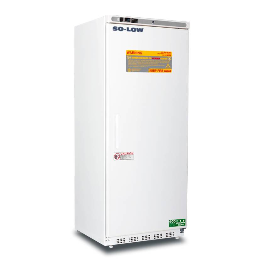 So-Low DHH20-20SDFX Explosion Proof Low Temperature Upright Freezer with Painted Steel Exterior, 6 Fixed Shelves, Single Solid Door and Keyed Lock - 20 Cubic Feet