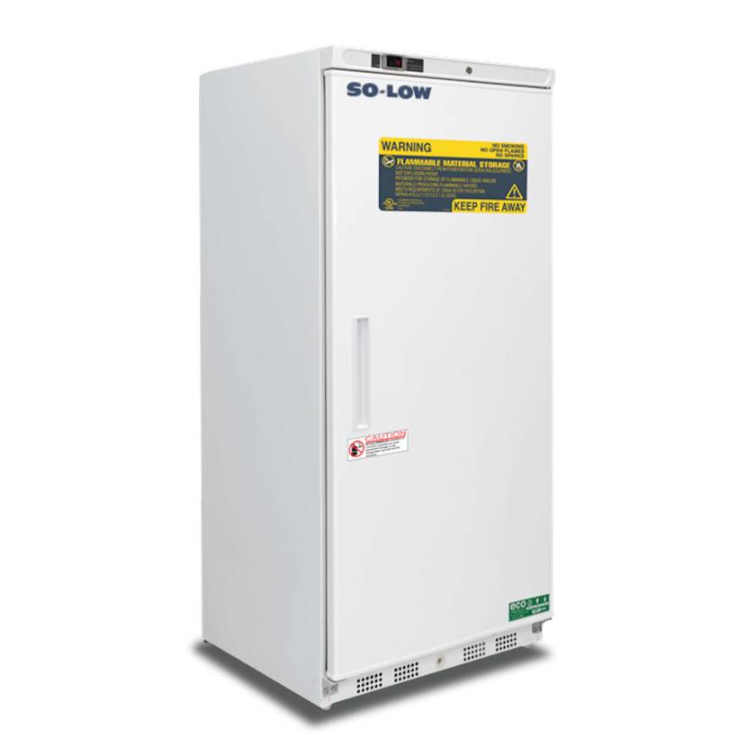 So-Low DHH4-17SDFMS Flammable Material Storage Refrigerator with Painted Steel Exterior, 5 Adjustable Shelves, Single Solid Door - 17 Cubic Feet