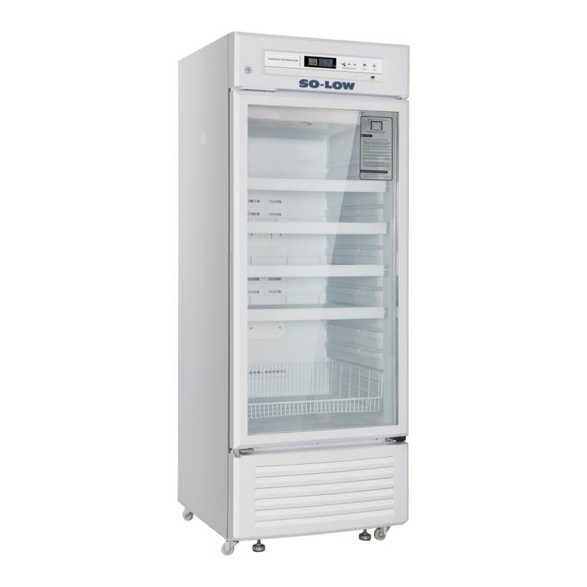 So-Low DHK4-10GD Standard Refrigerator with Digital Data Logger, Painted Steel Exterior, 4 Wire Shelves, 1 Wire Basket, Single Glass Door - 11.12 Cubic Feet