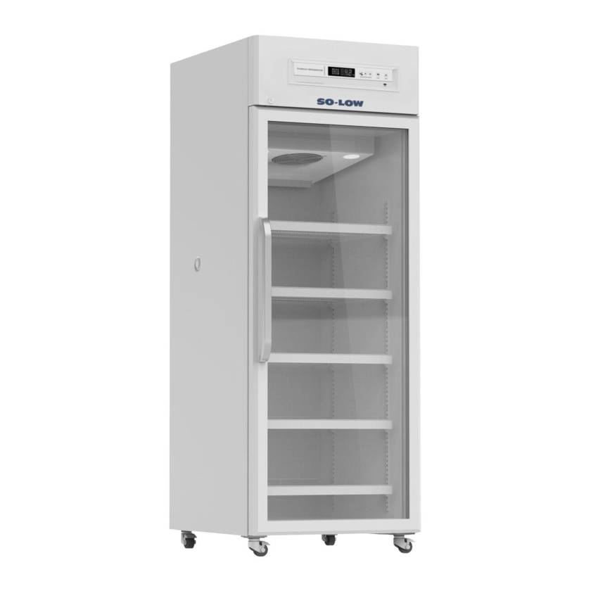 So-Low DHK4-23GD Standard Refrigerator with Digital Data Logger, Painted Steel Exterior, 5 Wire Shelves, Single Glass Door - 23 Cubic Feet
