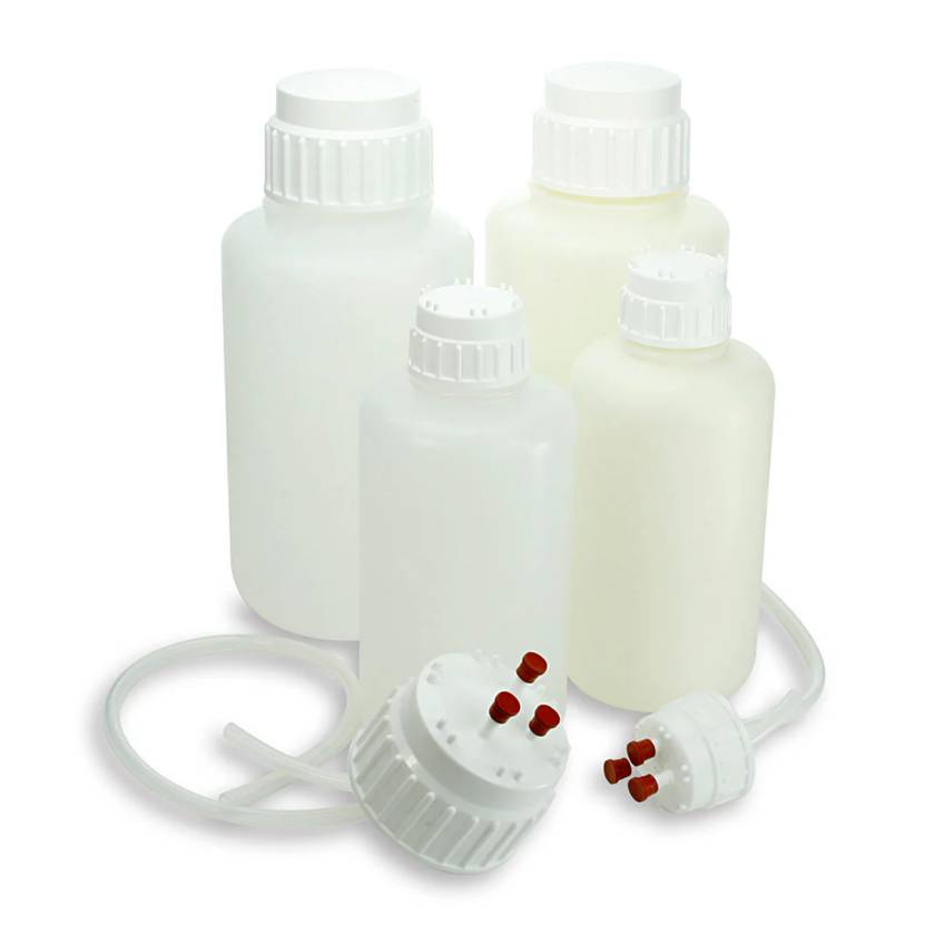 Globe Scientific Diamond® RealSeal™ Heavy Duty Vacuum Bottle, White with PP Screw Cap