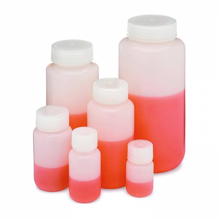 Globe Scientific Diamond® RealSeal™ Wide Mouth, Round, HDPE Bottle with PP Cap