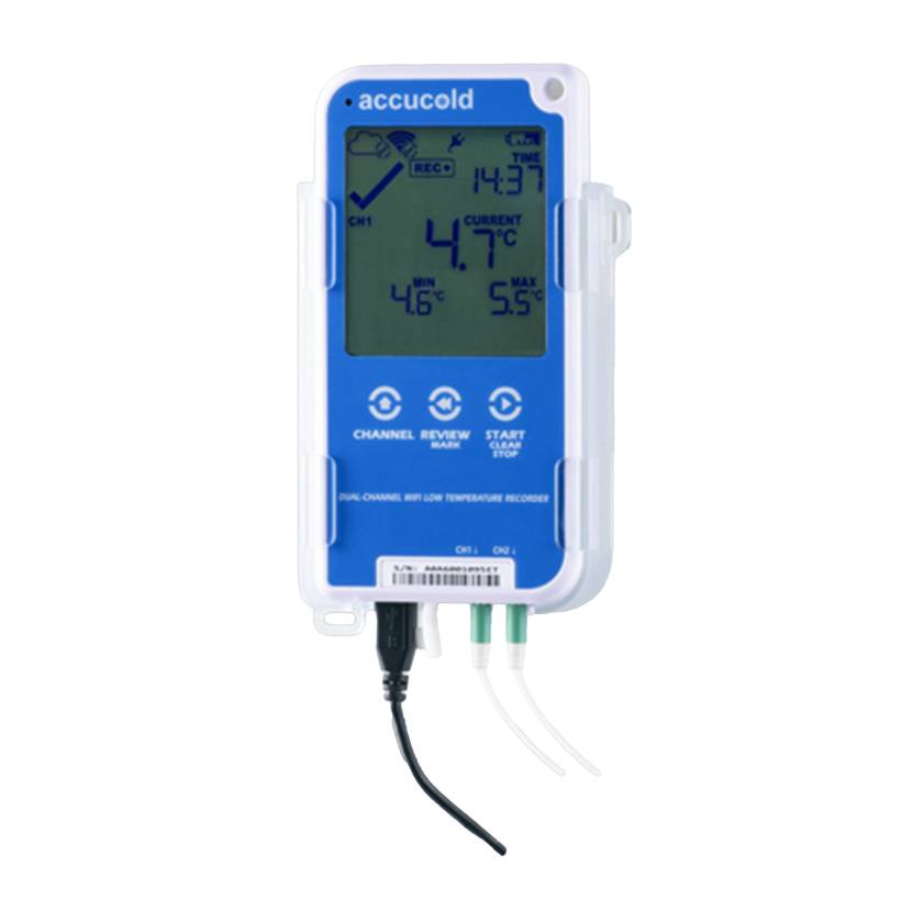 Accucold DL22BWiFiKIT Dual-Channel NIST-Calibrated Digital Data Logger