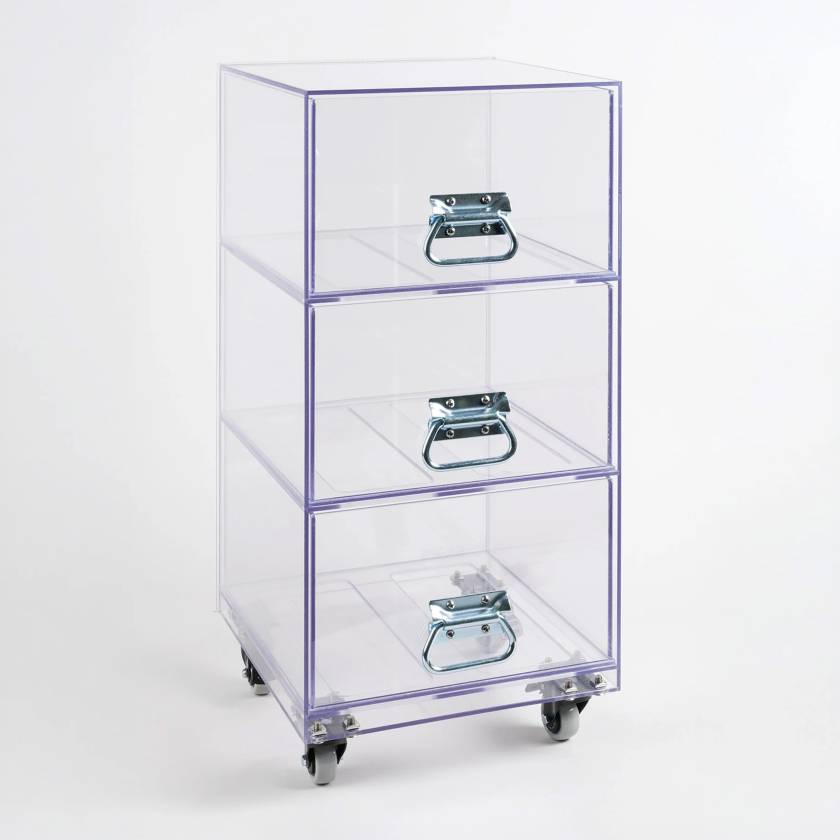 Poltex DWRCART3 3 Drawer Rolling Cart