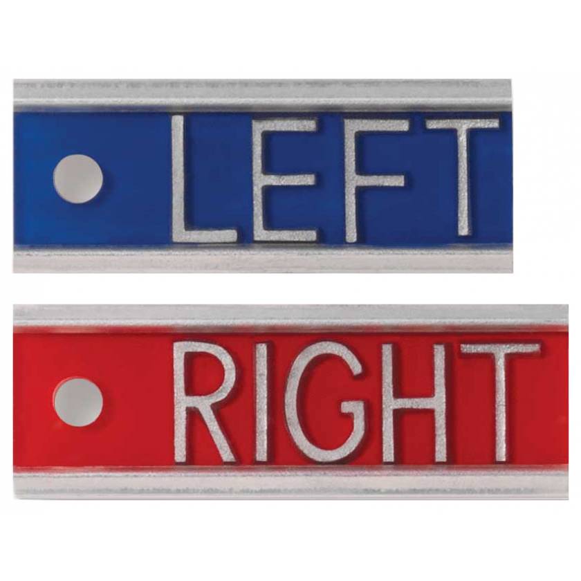 Aluminum Markers - 1/2" Left & Right - No Initials