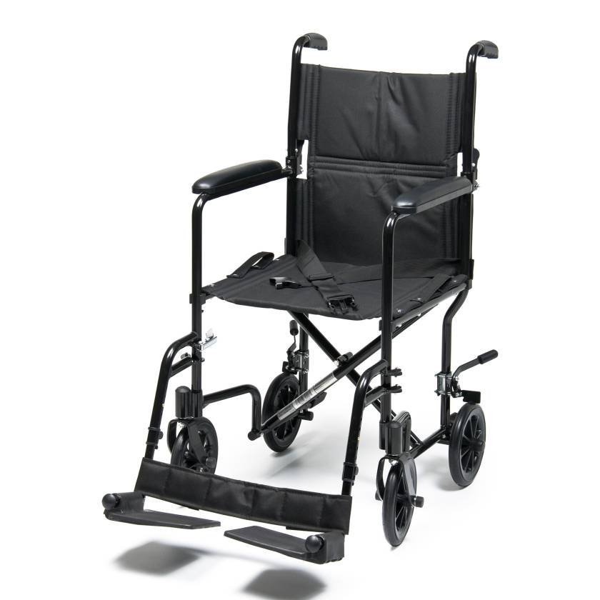 Everest & Jennings® EJ786-1 Lightweight Aluminum Transport Chair - 19" W x 16" D, Black