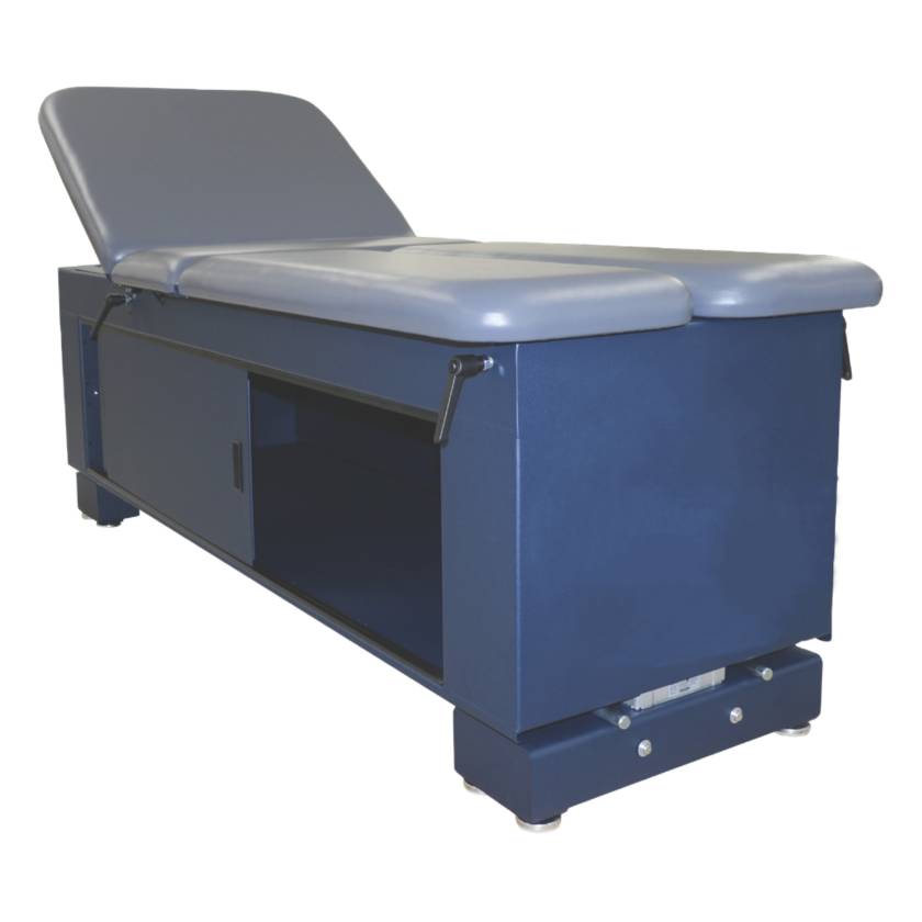Pivotal ET-103 ET Hi-Lo Electric Treatment Table with Single Side Cabinet, Sliding Door - with a Lift Back and Split Leg Cushion (The Cushion Option, and, Base Color are Sold Separately)