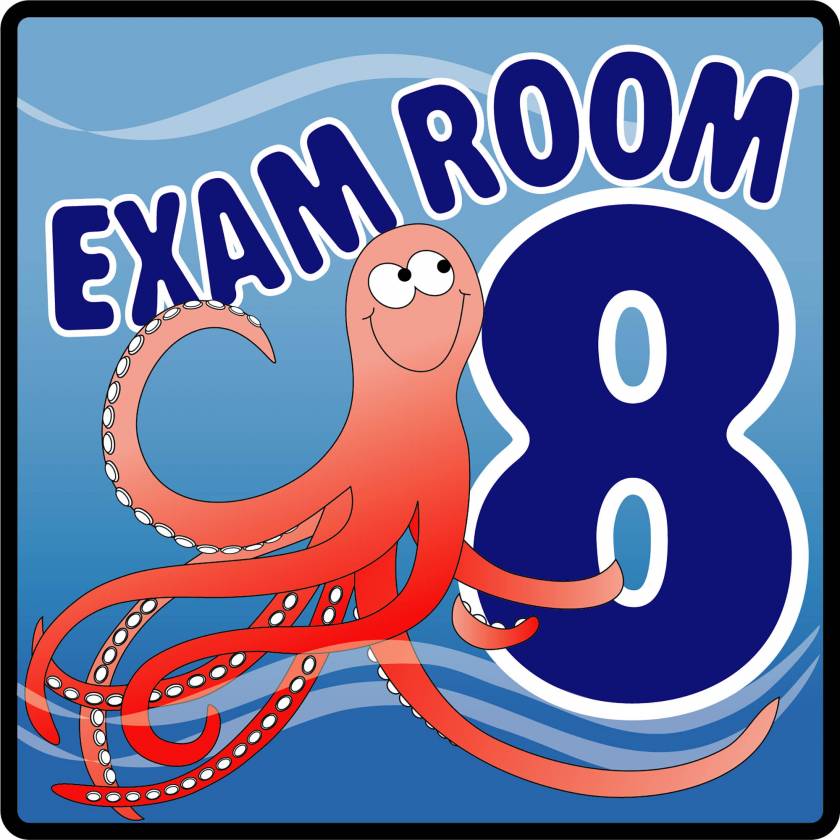 Clinton EX8-O Ocean Series Exam Room 8 Sign