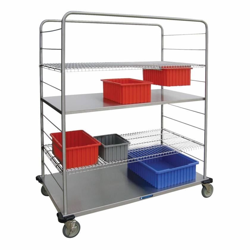 Lakeside Shelf for Extra Large Distribution Cart - Stainless Steel and Wire Shelf (The Baskets are not Included and the Cart is Sold Separately)