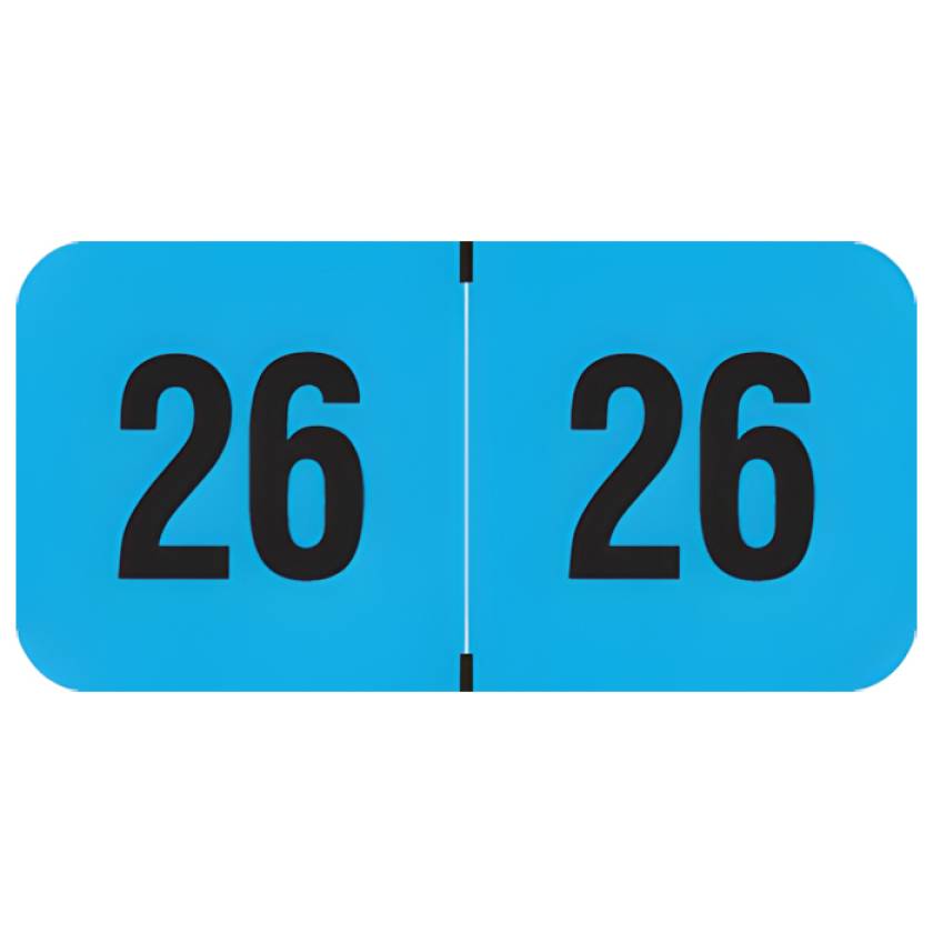 Arden Label FBYM-26-T4 PMA Fluorescent Blue 2026 Year Labels - Size 3/4" H x 1 1/2" W