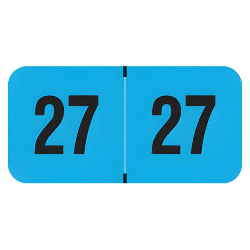 Arden Label FBYM-27-T4 PMA Fluorescent Blue 2027 Year Labels - Size 3/4" H x 1 1/2" W