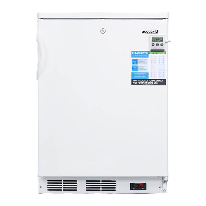 Accucold FF7LWBIVAC VAC Series Height-Adjustable Built-In All-Refrigerator with 3 Basket Drawers, Right Handle Solid Door, 2.6 Cubic Feet - Front View