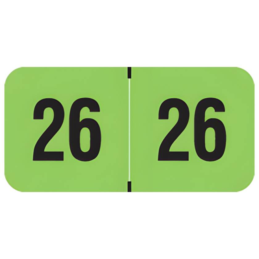 Arden Label FGYM-26-T4 PMA Fluorescent Green 2026 Year Labels - Size 3/4" H x 1 1/2" W
