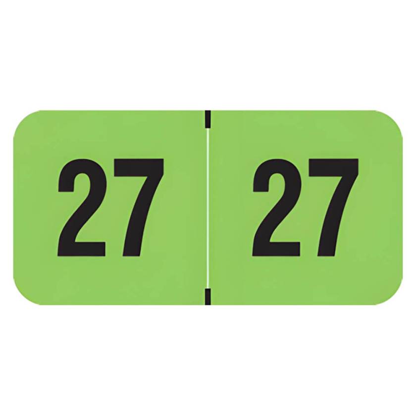 Arden Label FGYM-27-T4 PMA Fluorescent Green 2027 Year Labels - Size 3/4" H x 1 1/2" W