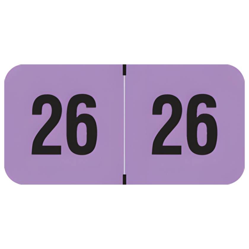 Arden Label FVYM-26-T4 PMA Fluorescent Violet 2026 Year Labels - Size 3/4" H x 1 1/2" W