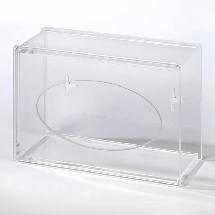 Poltex GBACOV1-W Wall-Mount Acrylic Glove Box Holder - 1 Box Capacity
