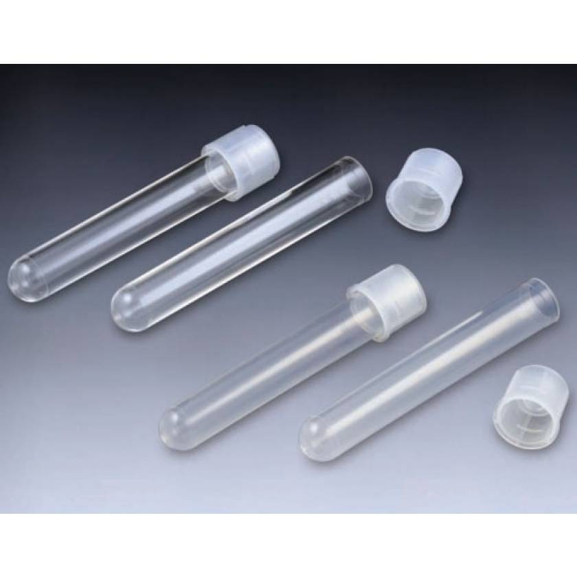 12mm x 75mm (5mL) Culture Tubes with Attached Dual Position Cap - Sterile