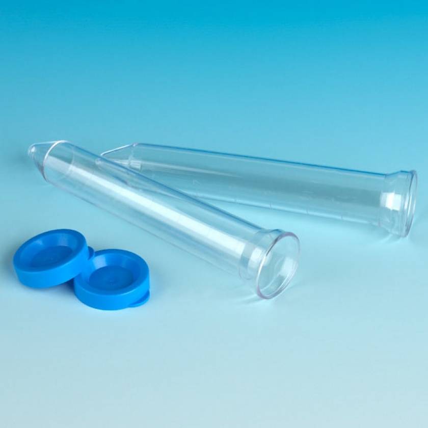 12mL Urine Centrifuge Tube with Flared Top and Separate Blue Snap Cap - Conical Bottom