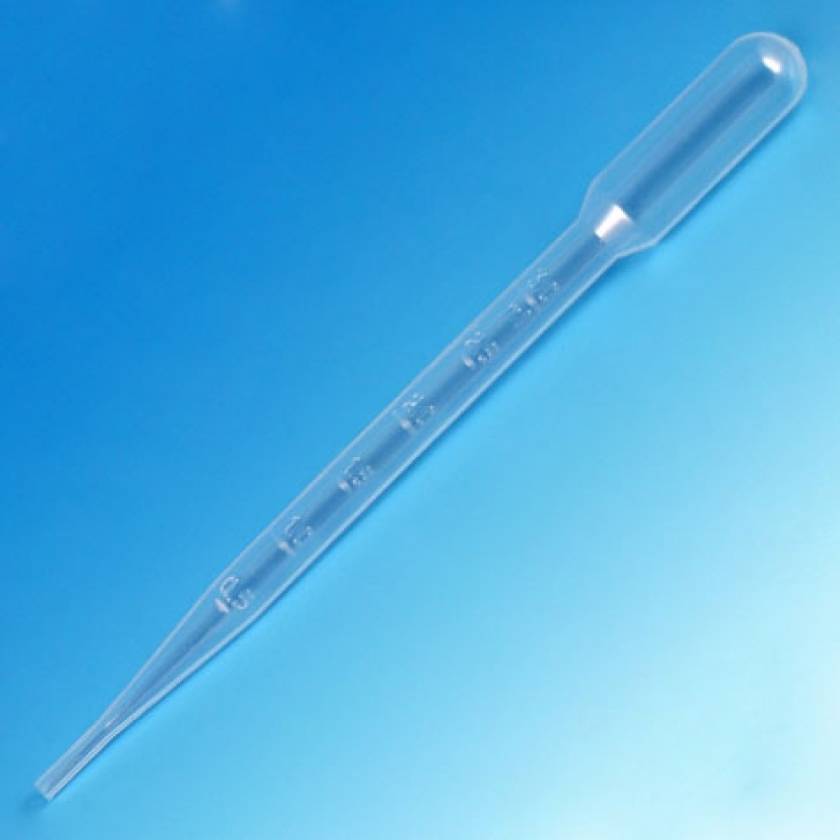 Transfer Pipets - Graduated to 3mL - Capacity 7.0mL - Total Length 155mm - Non-Sterile