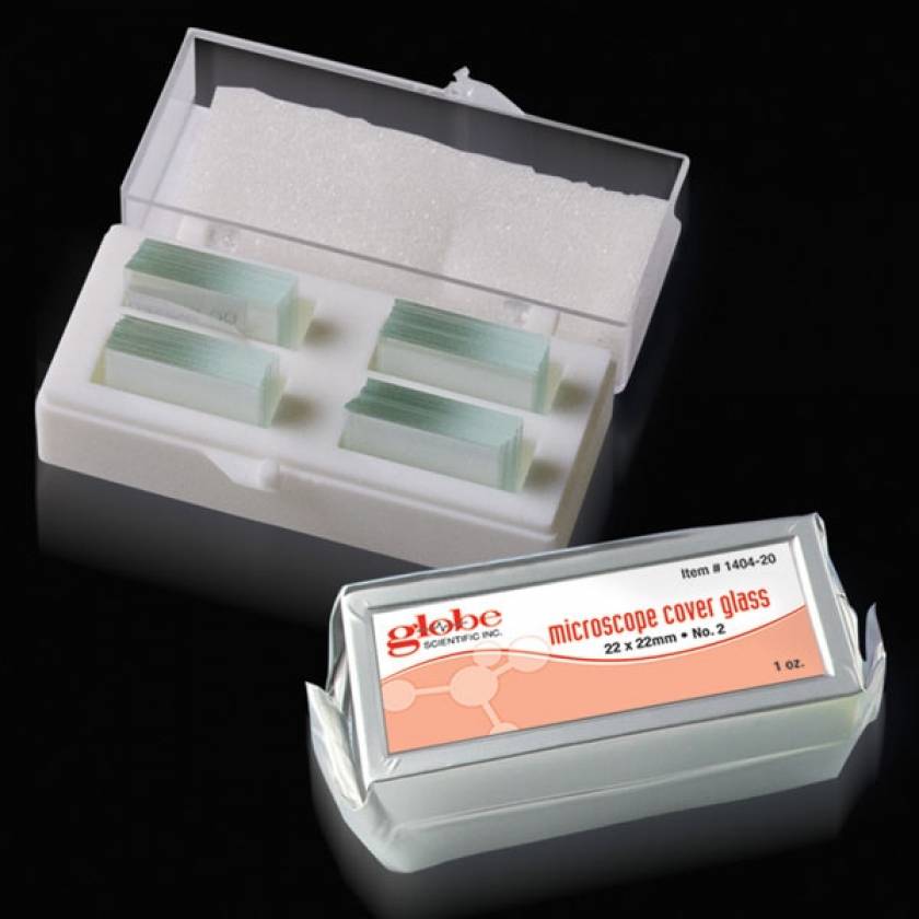 24mm x 24mm Microscope Cover Glass No 1 or No 2 Thickness Globe Scientific
