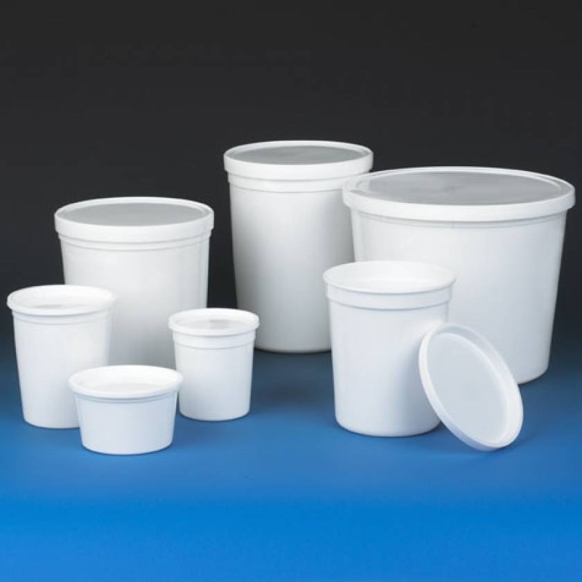 Economy Style Multi-Purpose Containers with Snap-On Lid - HDPE - White