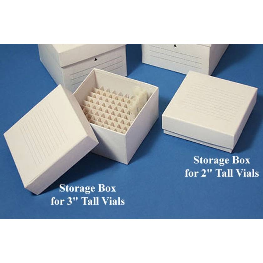 Cardboard Freezer Storage Boxes for 2" and 3" Tall Vials Globe Scientific