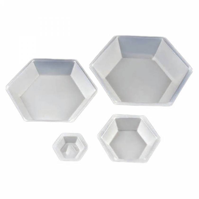 Plastic Hexagonal Antistatic Weighing Dishes - Polystyrene