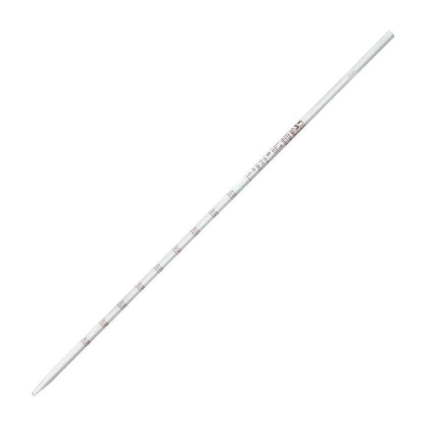 Globe Scientific 8510000 Globe Glass™ Class B Reusable Serological Pipette with 0.01 Graduation - 0.1 mL, White Band
