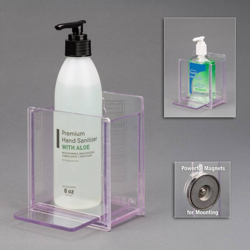Poltex HANDSANS-M Hand Sanitizer Holder - 3.5" W x 2.4" D x 3.9" H, Magnet Mount (Hand Sanitizers are Not Included)