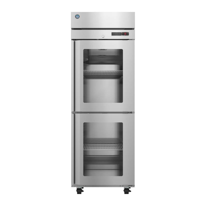 Hoshizaki HC1A-HGE Steelheart® Series Single-Section Heated Cabinet with 3 Wire Shelves, Glass Half Doors - 22.62 Cubic Feet