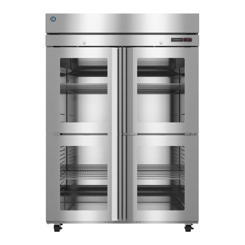 Hoshizaki HC2A-HGE Steelheart® Series Two-Section Heated Cabinet with 6 Wire Shelves, Glass Half Doors - 49.50 Cubic Feet