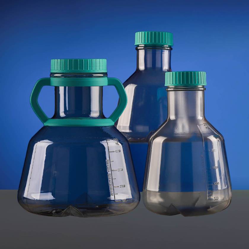 NEST Scientific High-Efficiency Erlenmeyer Flasks, PC, Baffled Bottom - 5000 mL, 2000 mL, and 3000 mL