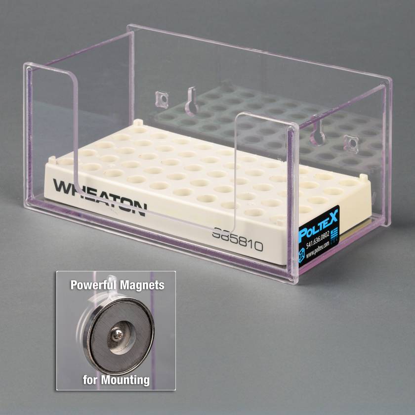 Poltex HOODRCK8W-M Hood-Mount Tube and Cryovial Rack Holder - 8" Width, Magnet Mount (Rack is Not Included)