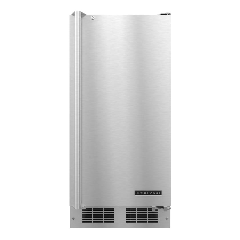 Hoshizaki HR15A HR Series Single-Section Undercounter Refrigerator with 2 Stainless Steel Shelves, Stainless Steel Door, 2.54 Cubic Feet - Front View