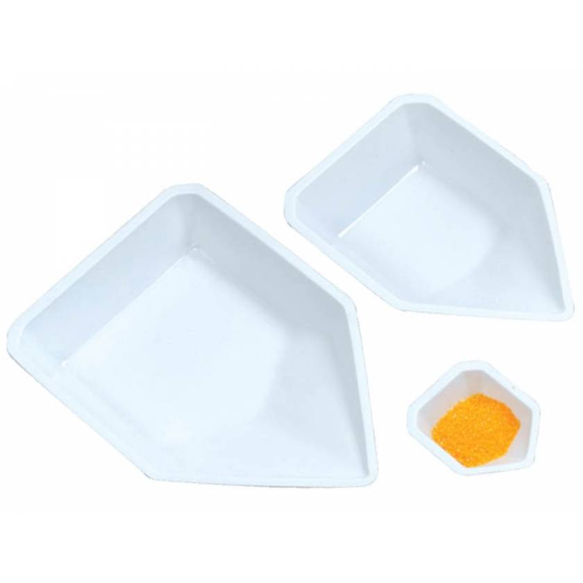 Pour-Boat Weighing Dishes - White