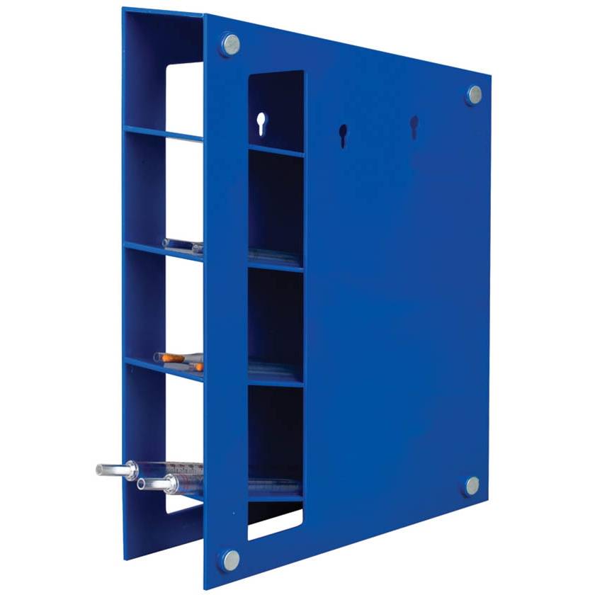 Magnetized Blue ABS Manual Pipette Rack With Angled Four Shelf Compartments 
