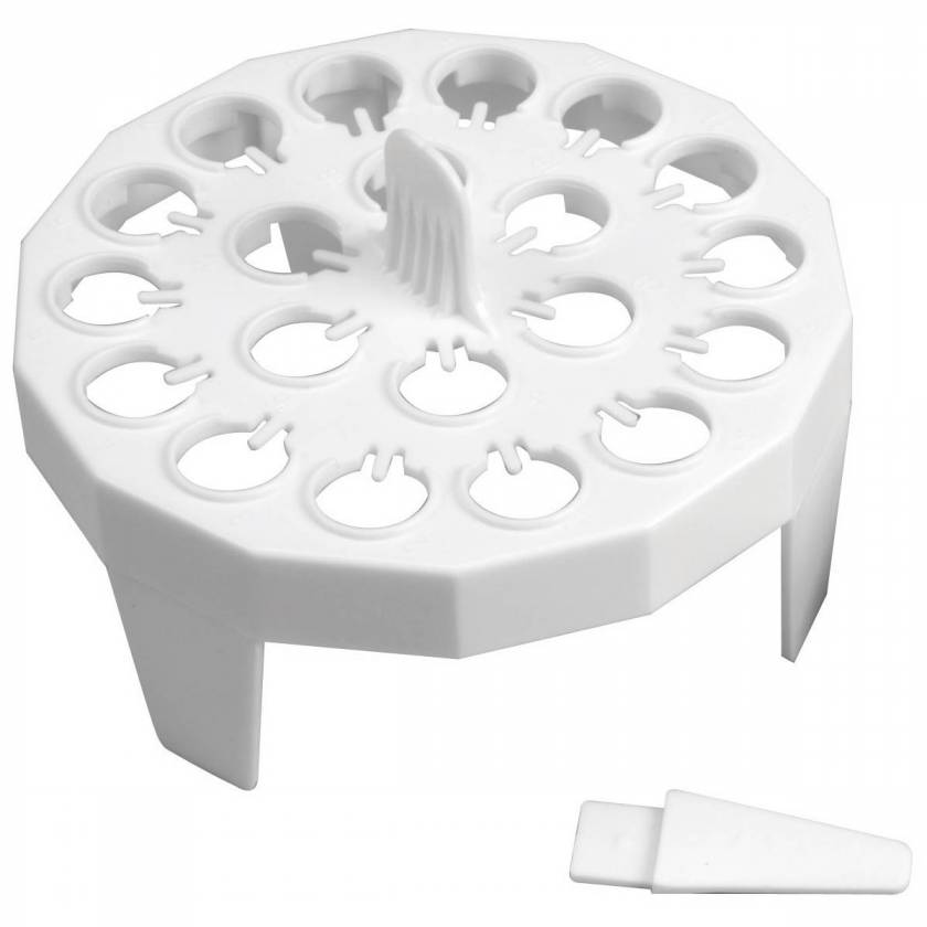 20-Well Round (3.9" Dia.) Floating Microtube White Rack for 1.5/2mL Tubes